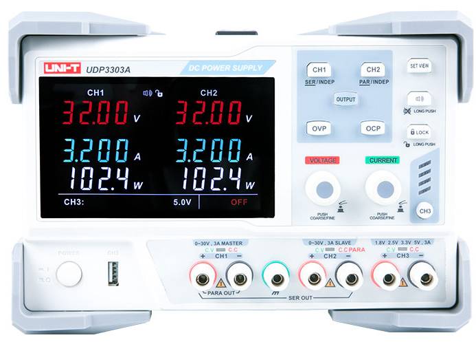 UDP3303A 2 x 0-30V 0-3A zasilacz laboratoryjny symetryczny DC liniowy potrójny Unit-t programowalny